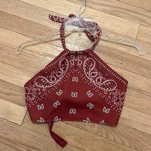 Red Bandana Crop Top